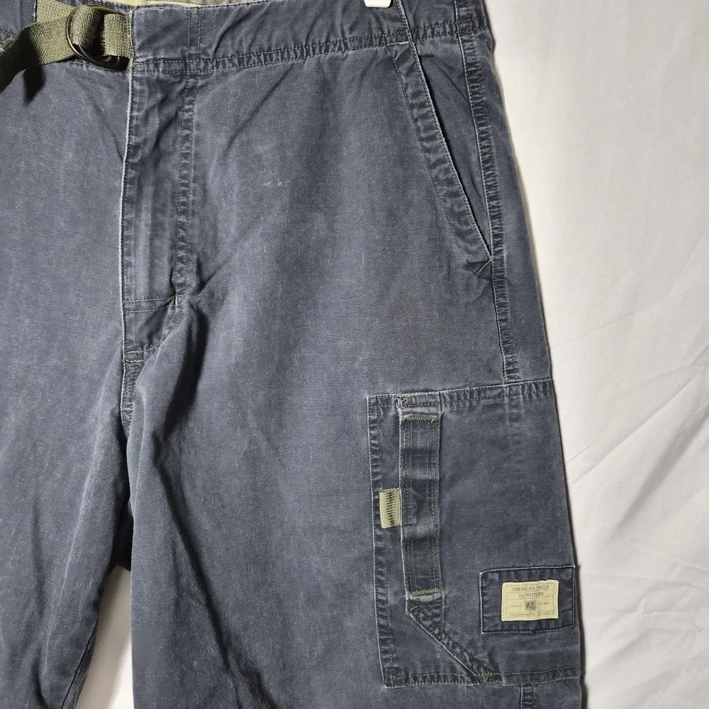 Vintage American Eagle Cargo Shorts Men's Size 33 Faded Navy Blue